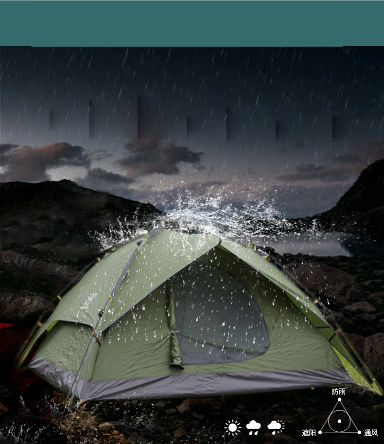 Cheap Goat Tents Ultralight Portable Waterproof Breathable Damp proof 3 4 Person Quick Automatic Opening Double Layer Outdoor Camping Tent 3Color Tents 